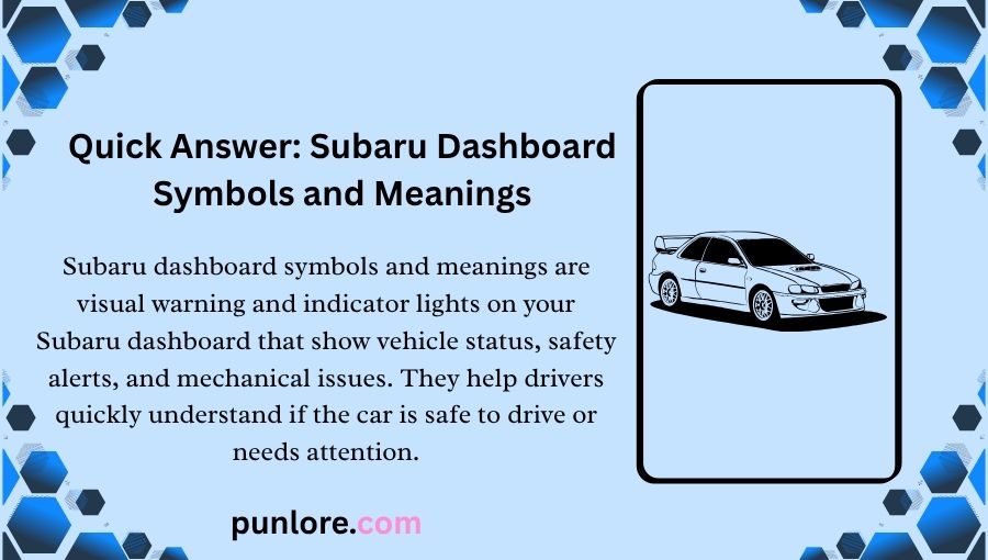 Subaru Dashboard Symbols and Meanings