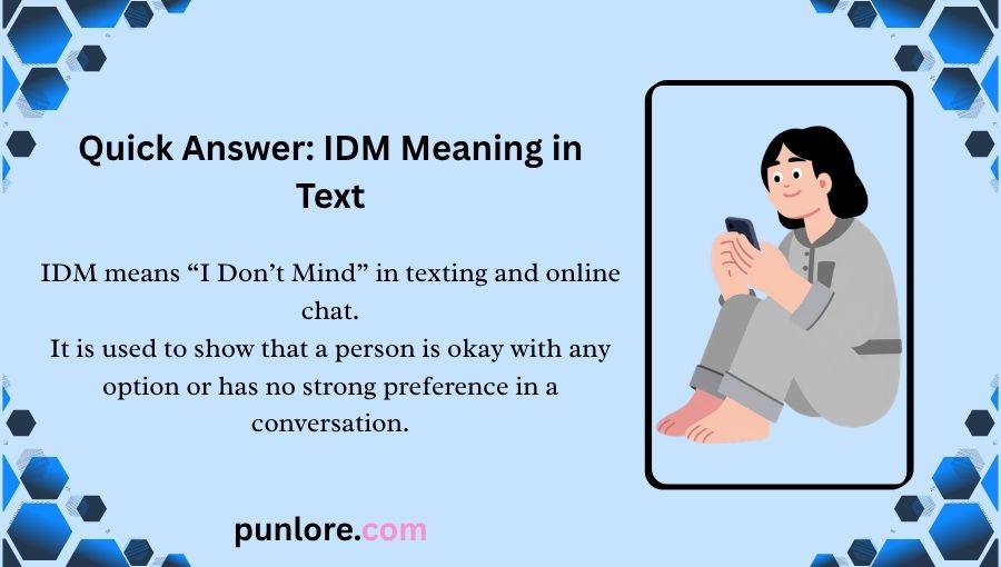IDM Meaning in Text