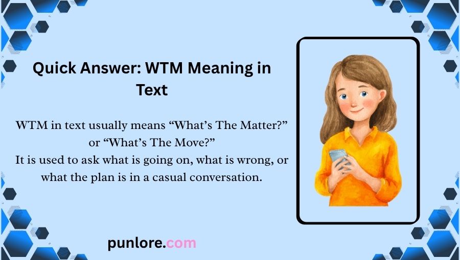 WTM Meaning in Text