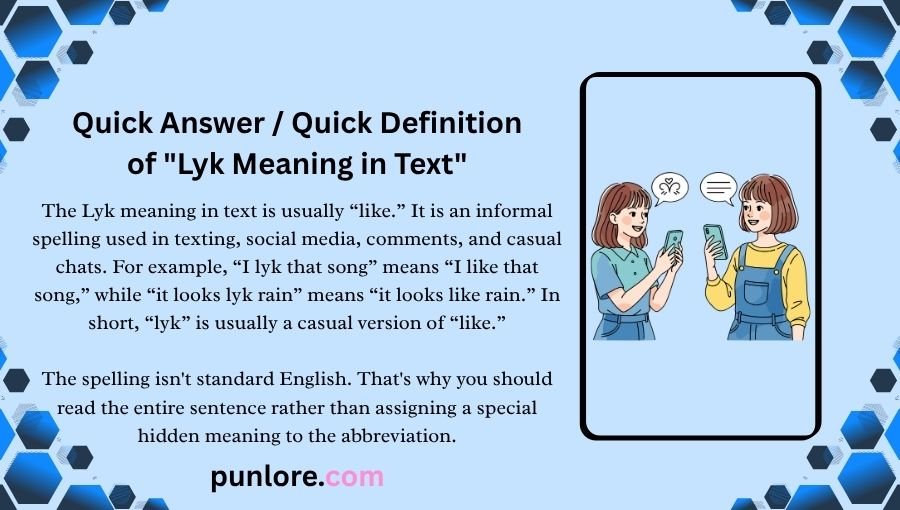Lyk Meaning in Text