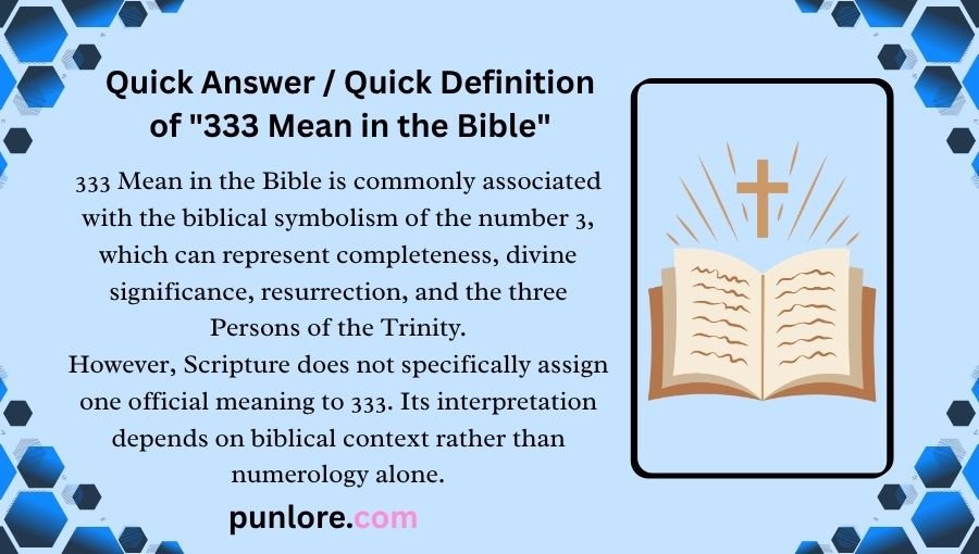 333 Mean in the Bible