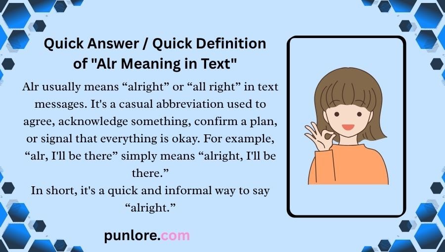 Alr Meaning in Text