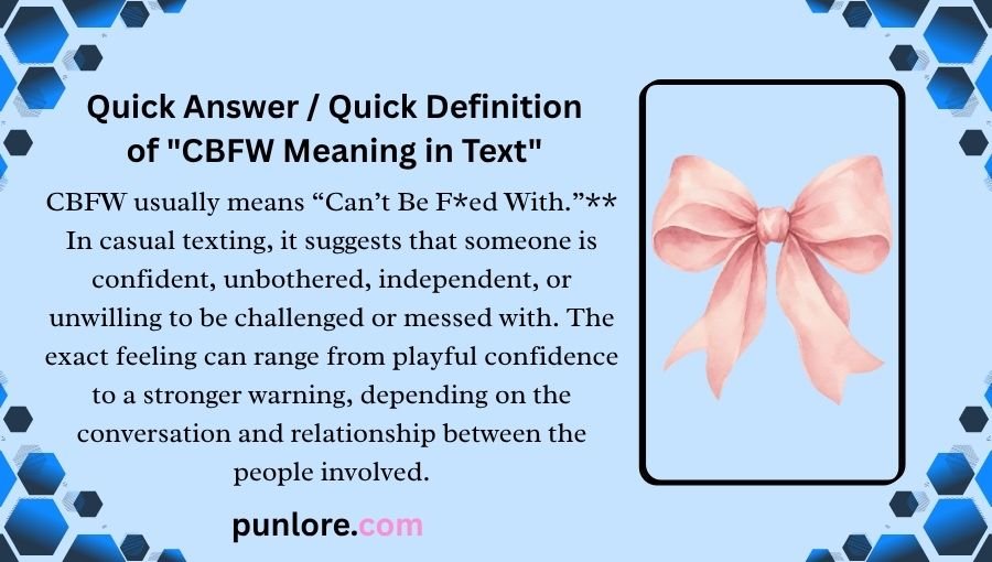 CBFW Meaning in Text