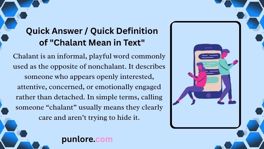 Chalant Mean in Text