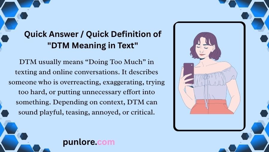 DTM Meaning in Text