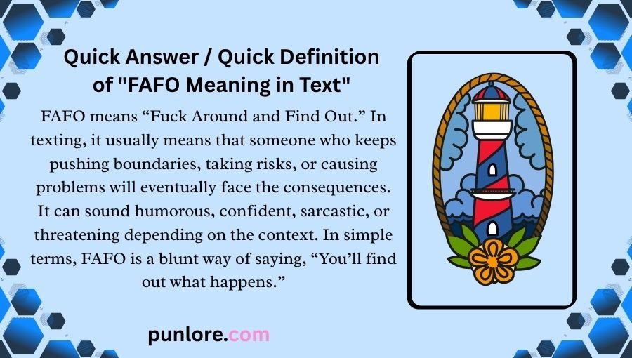 FAFO Meaning in Text