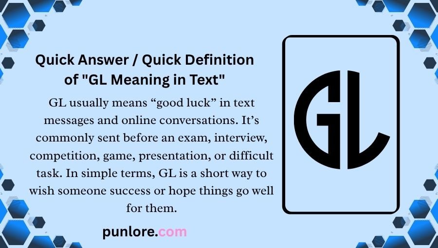 GL Meaning in Text