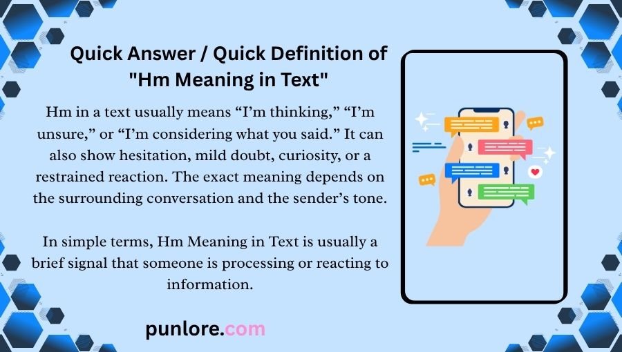 Hm Meaning in Text