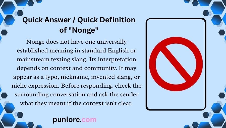 Nonge Meaning