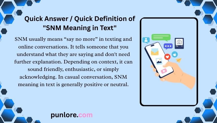 SNM Meaning in Text