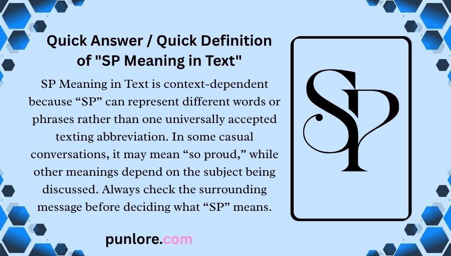 SP Meaning in Text
