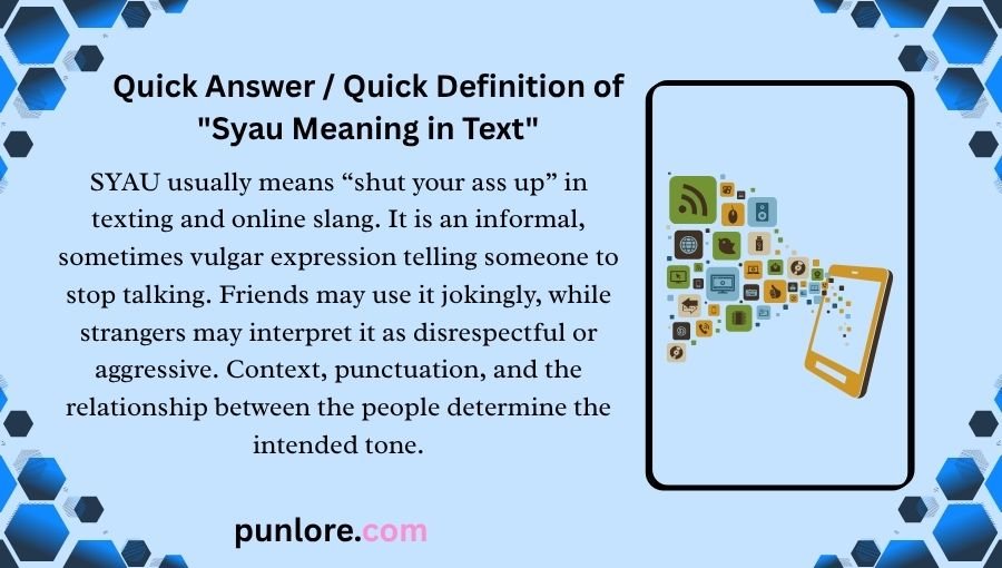 Syau Meaning in Text