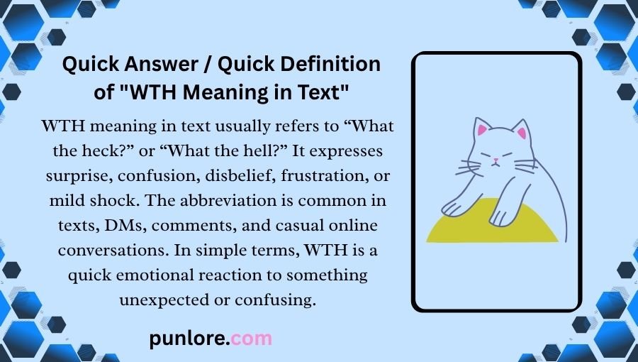 WTH Meaning in Text