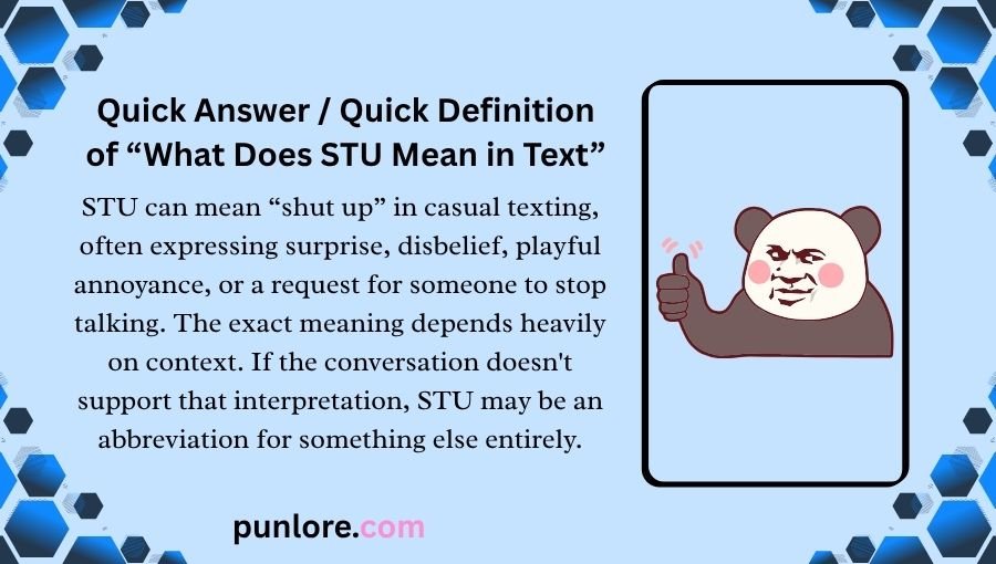 What Does STU Mean in Text