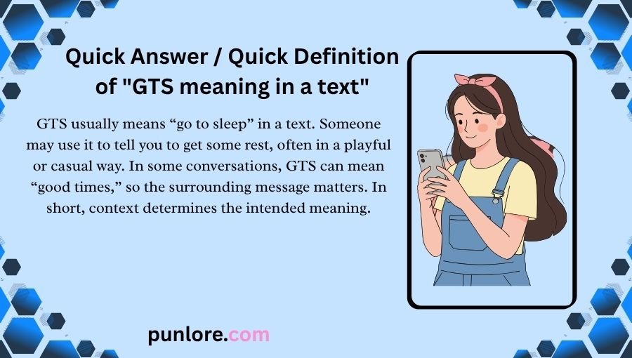 GTS Meaning in a Text