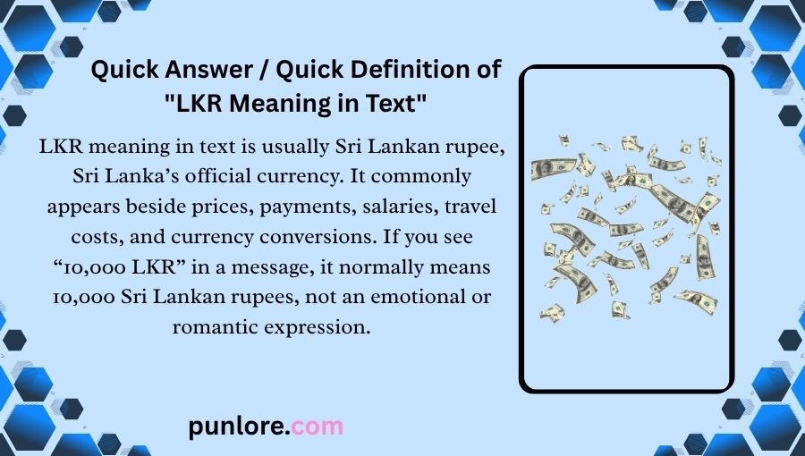 LKR Meaning in Text