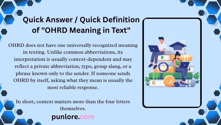 OHRD Meaning in Text