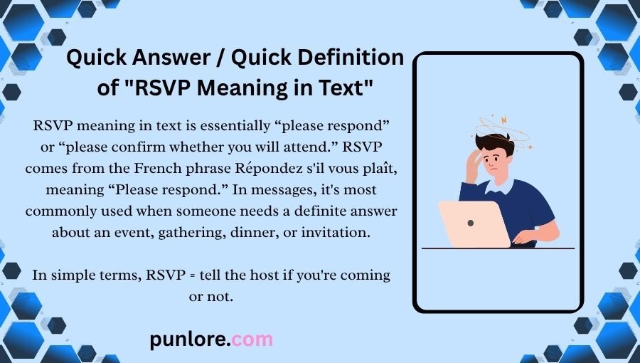 RSVP Meaning in Text
