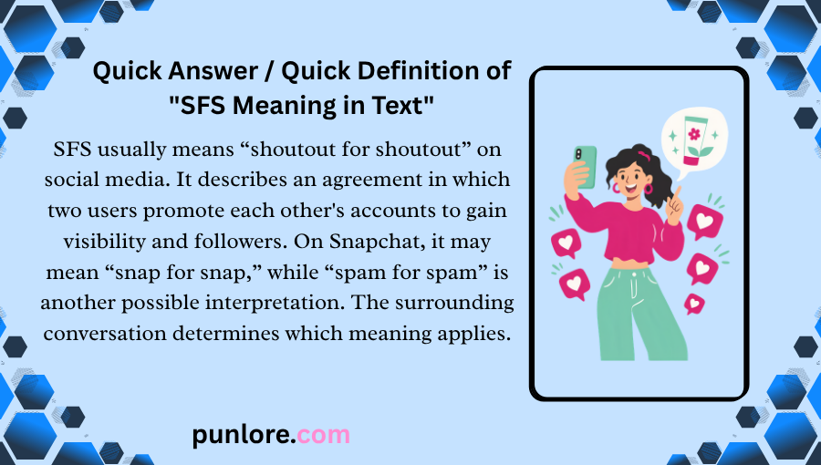 SFS Meaning in Text