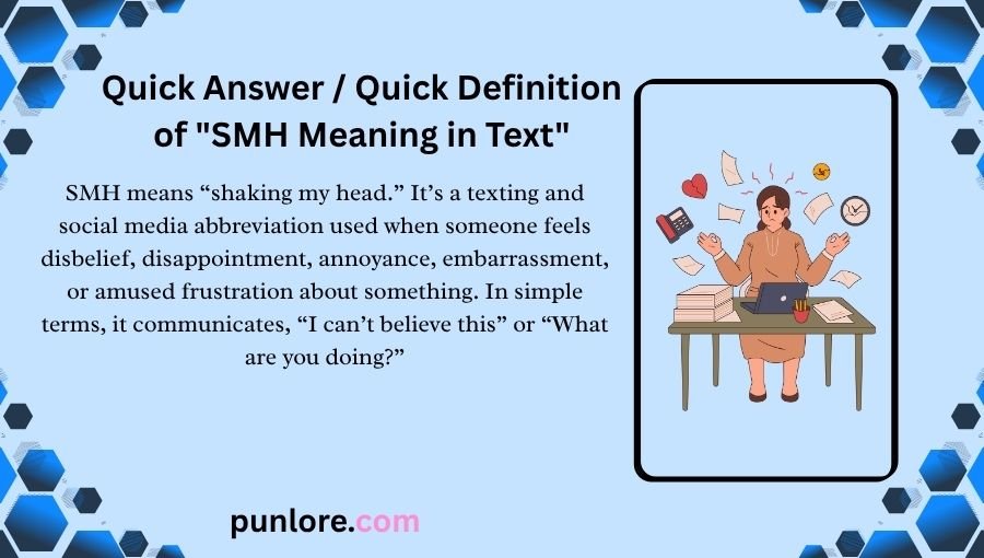 SMH Meaning in Text