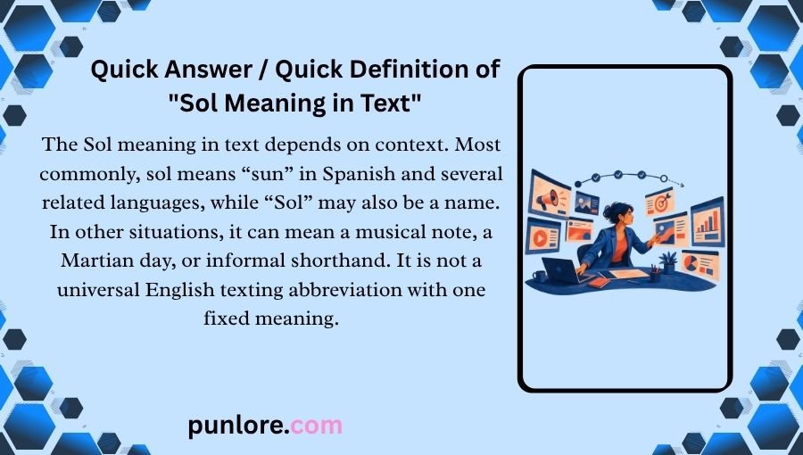 Sol Meaning in Text