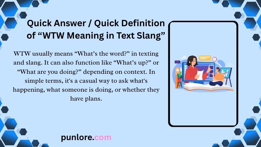 WTW Meaning in Text Slang