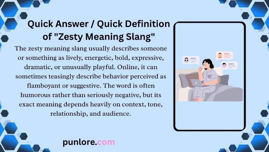 Zesty Meaning Slang